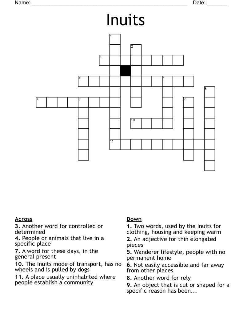 Inuits  Crossword