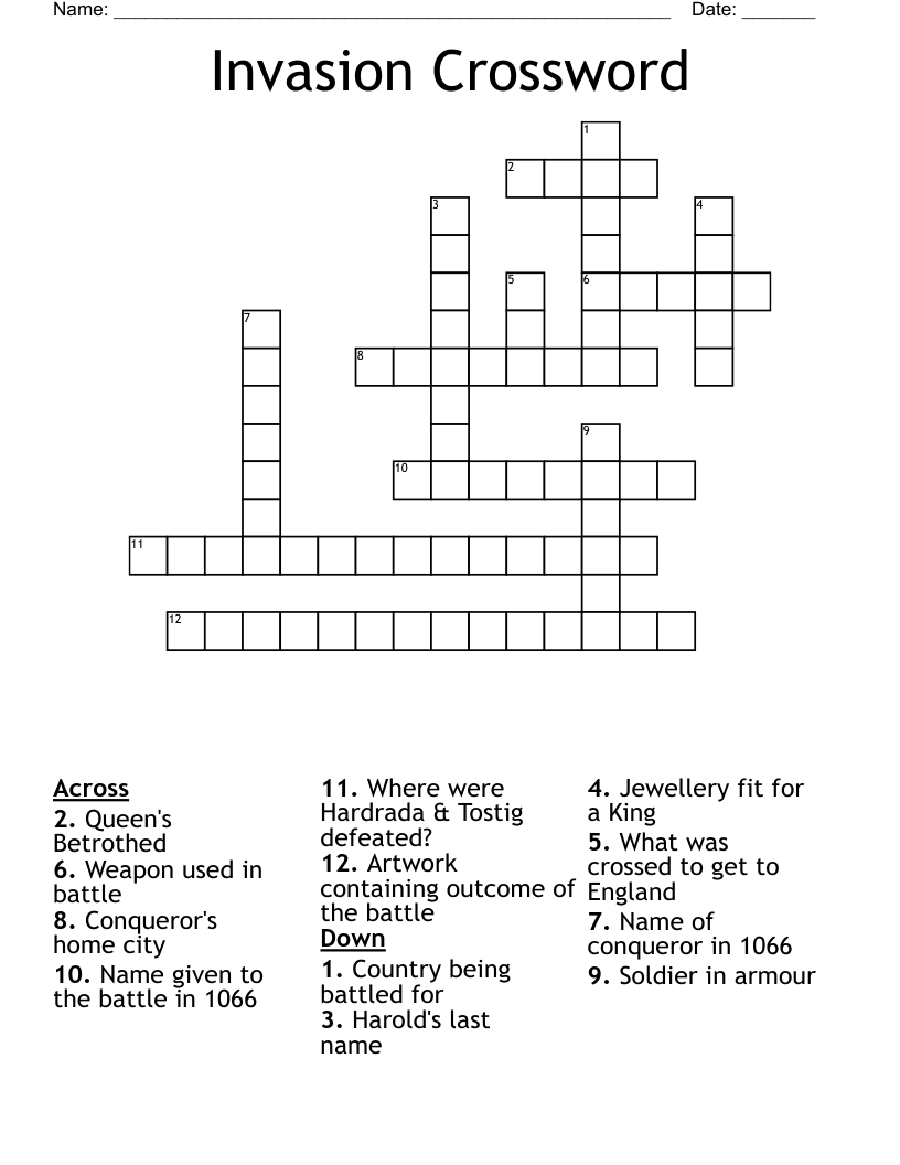 Invasion Crossword