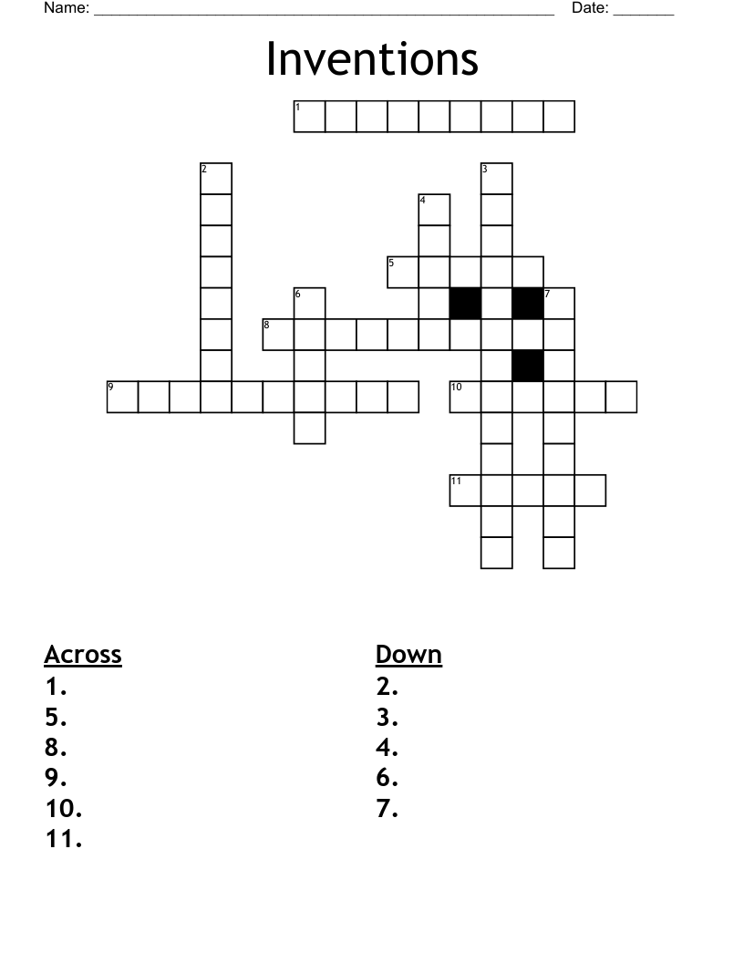 Inventions Crossword