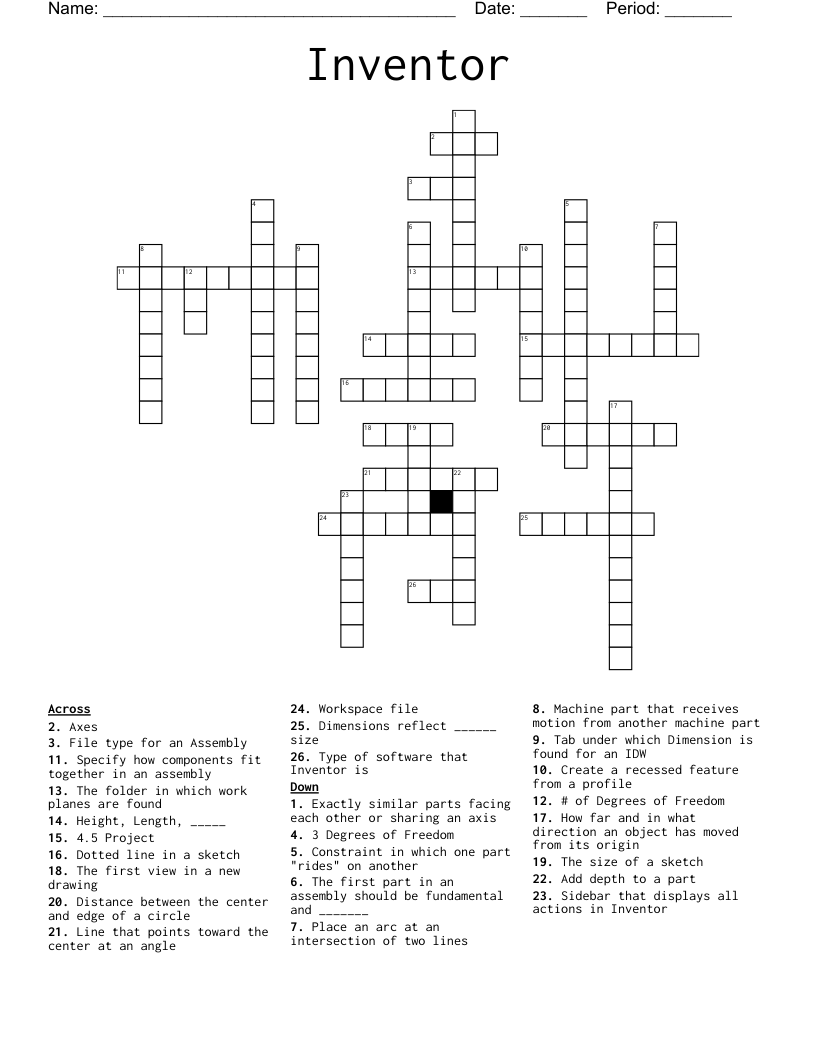 Inventor Crossword