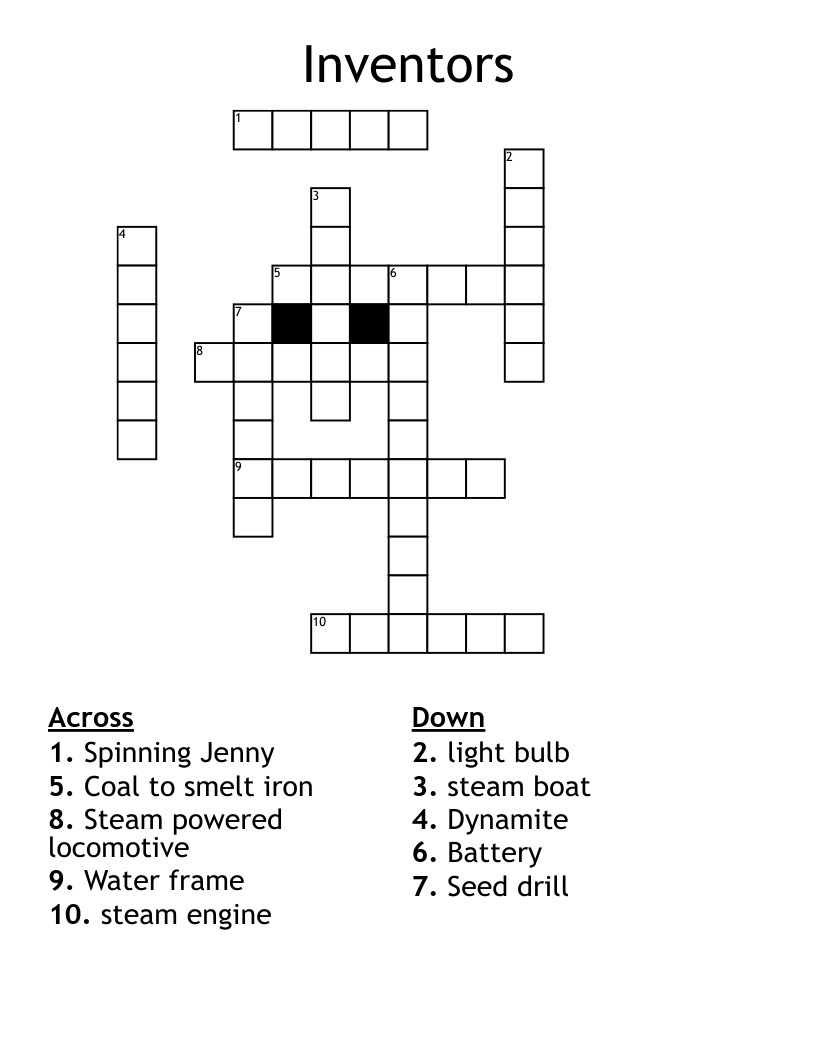 Inventors Crossword