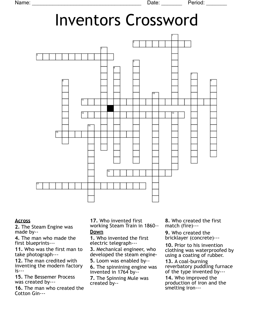 Inventors Crossword