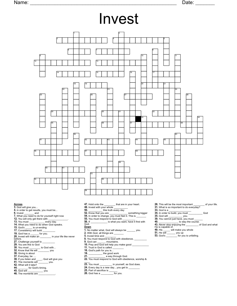 Invest Crossword
