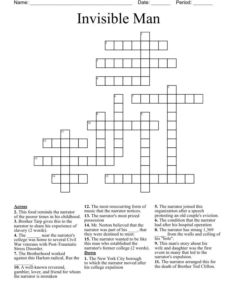 Invisible Man Crossword