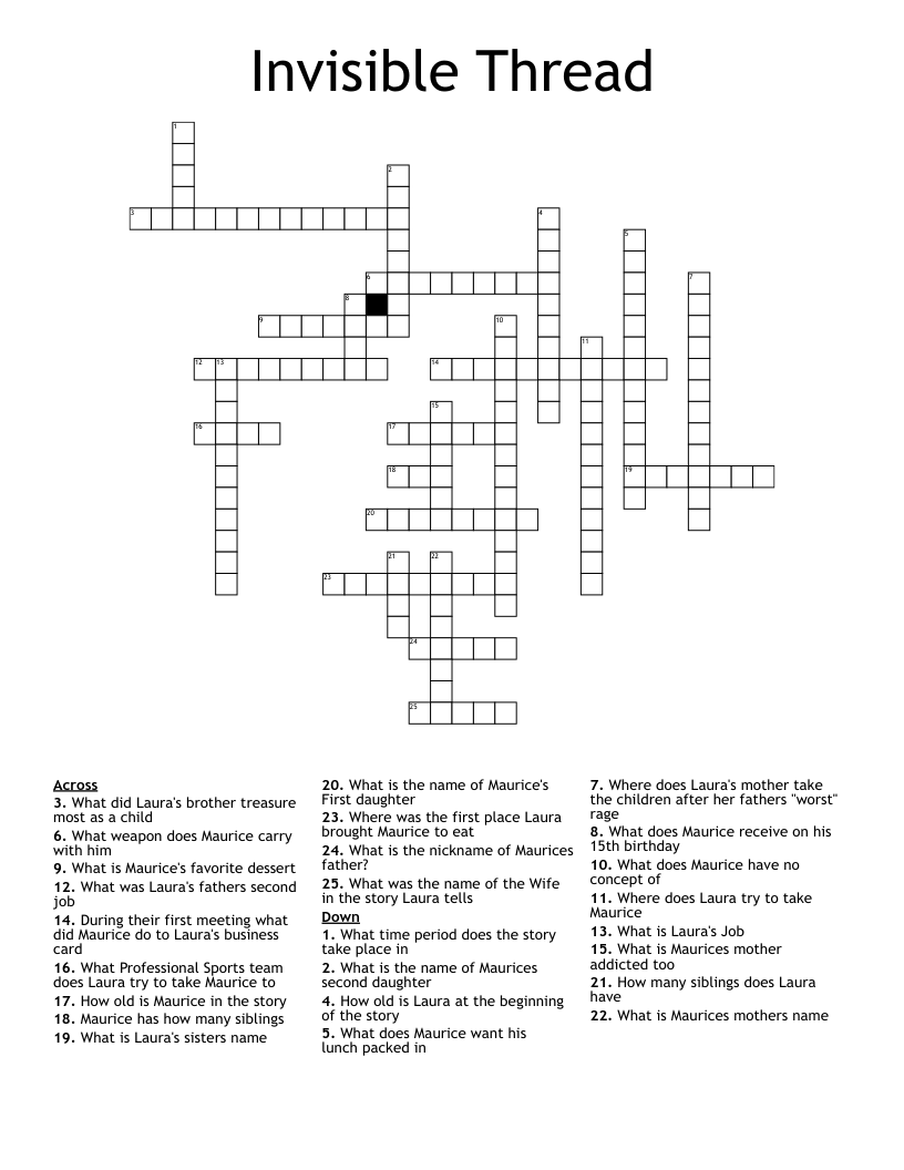 Invisible Thread Crossword