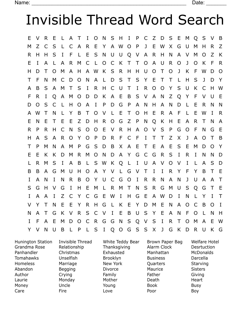 Invisible Thread Word Search