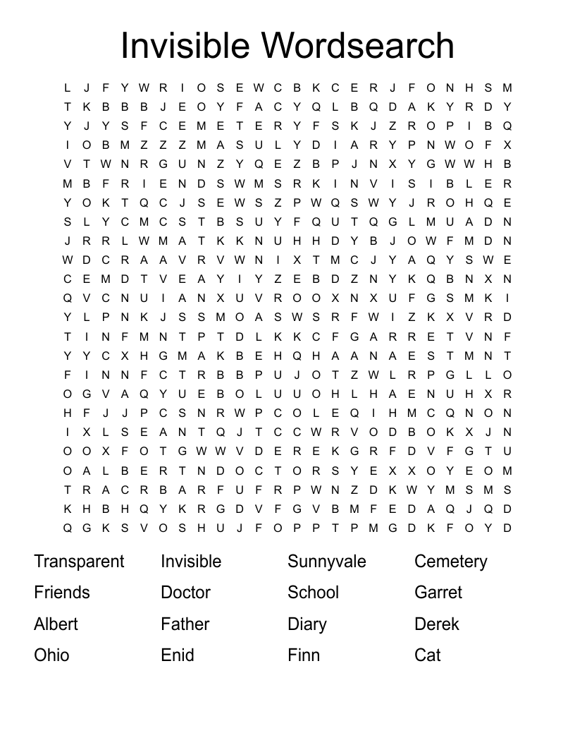 Invisible Wordsearch