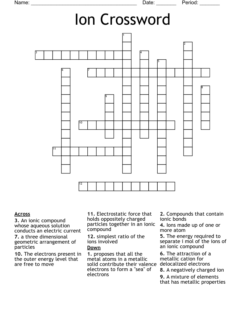 Ion Crossword