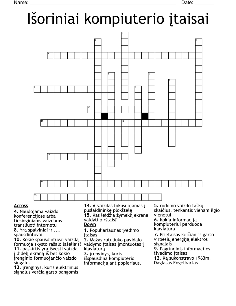 Išoriniai kompiuterio įtaisai Crossword