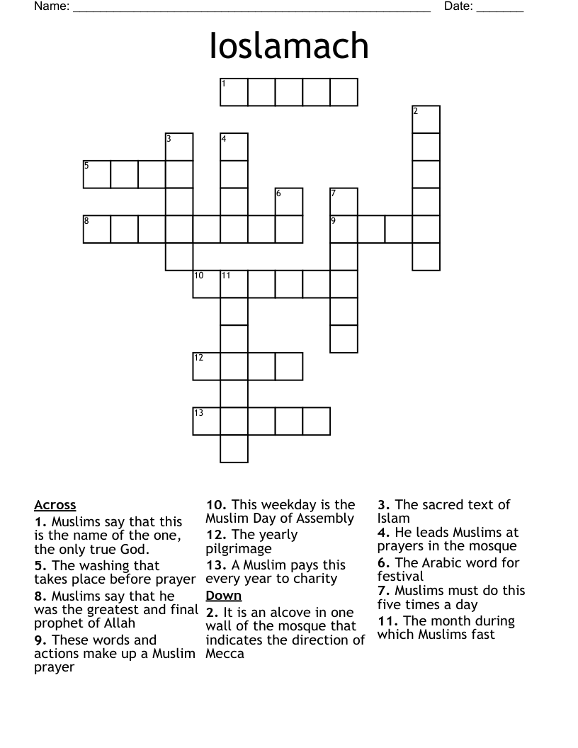 Ioslamach Crossword
