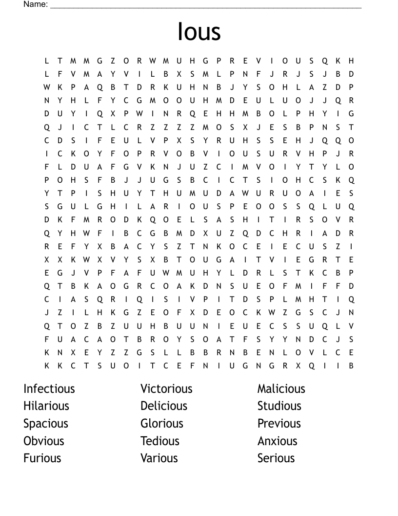 Ious Word Search