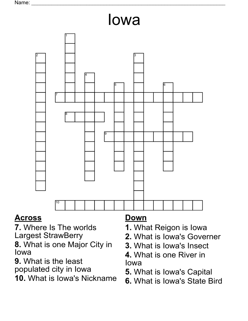 Iowa Crossword