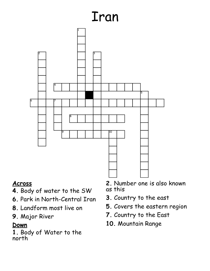 Iran Crossword