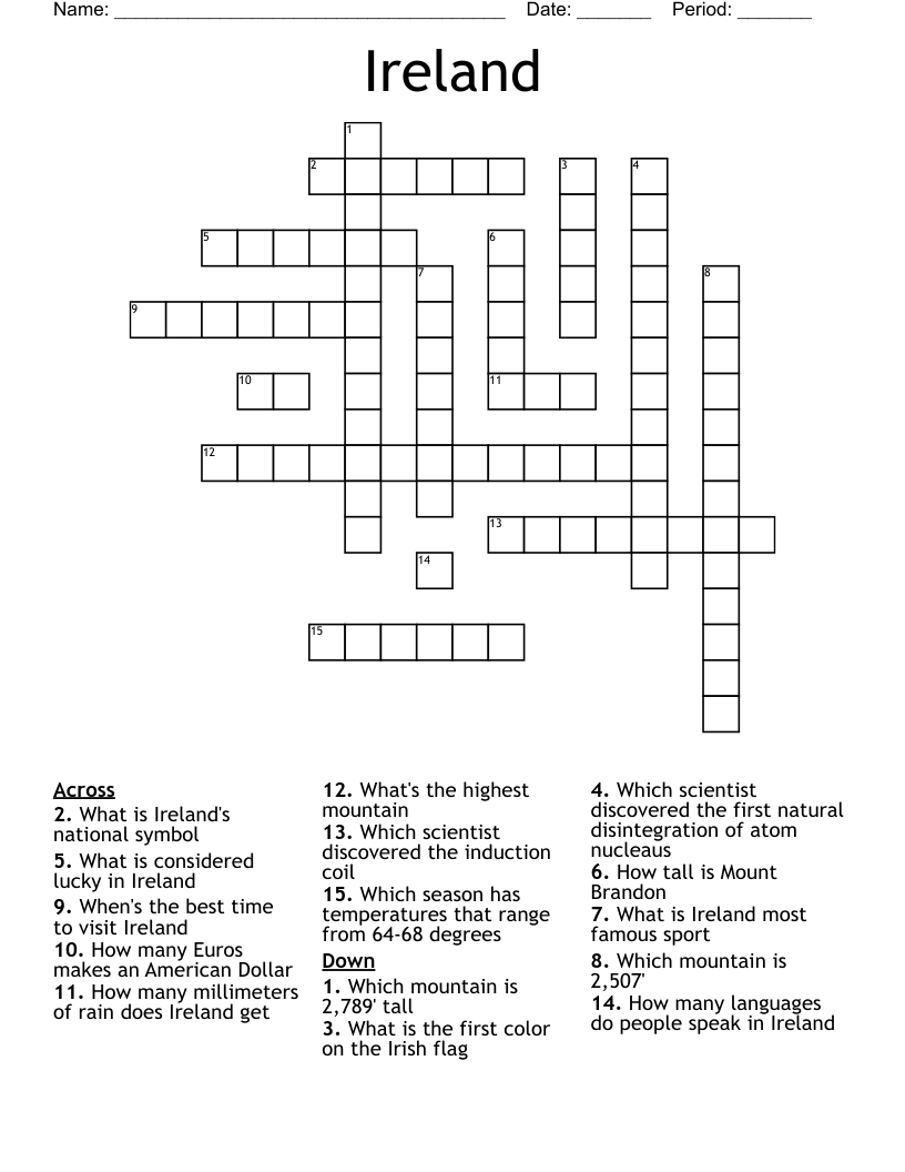 Ireland Crossword