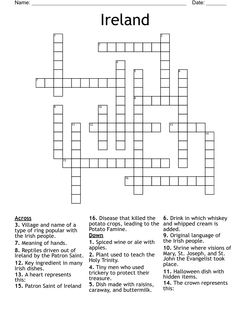 Ireland Crossword