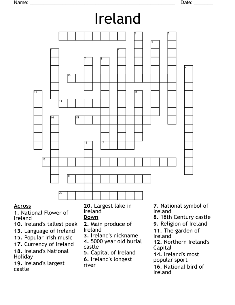 Ireland Crossword