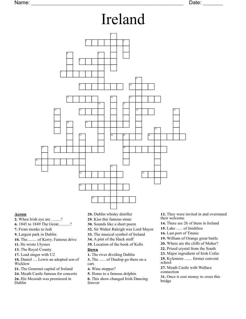 Ireland  Crossword