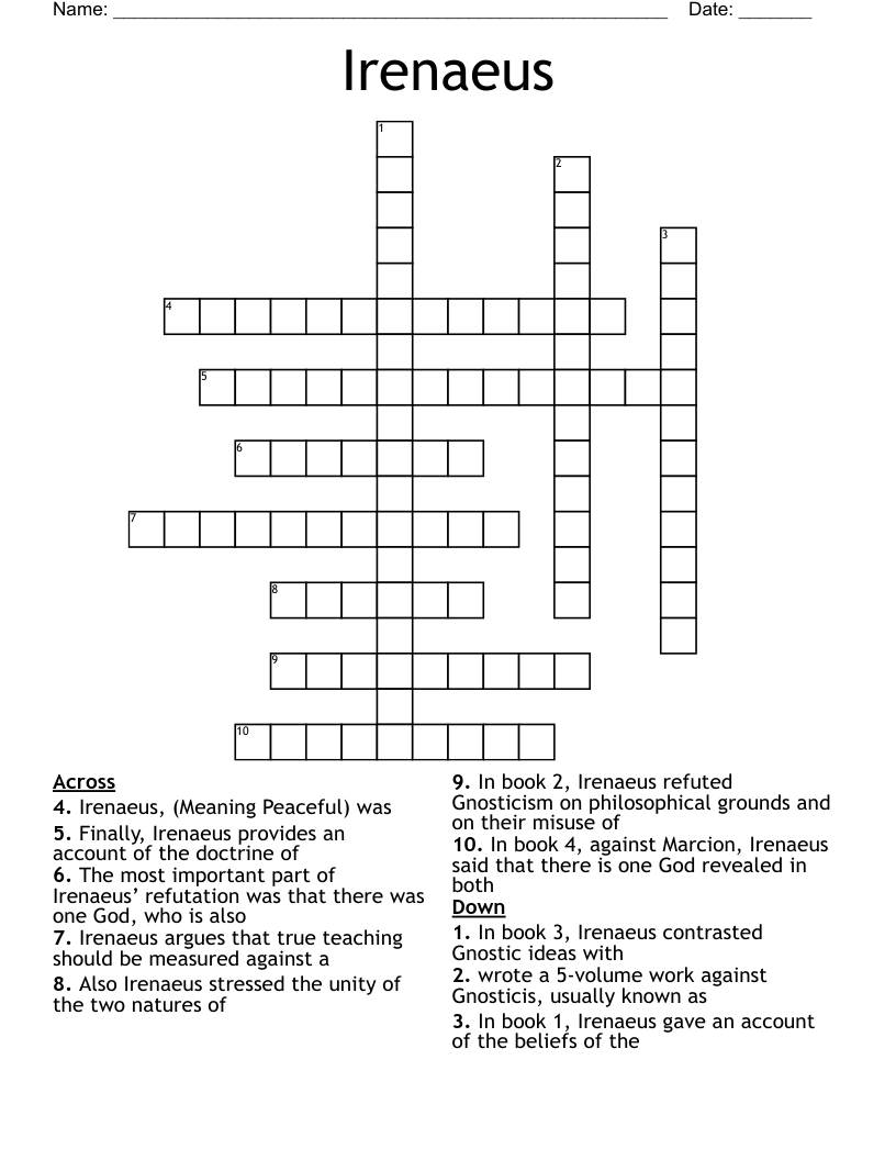Irenaeus Crossword