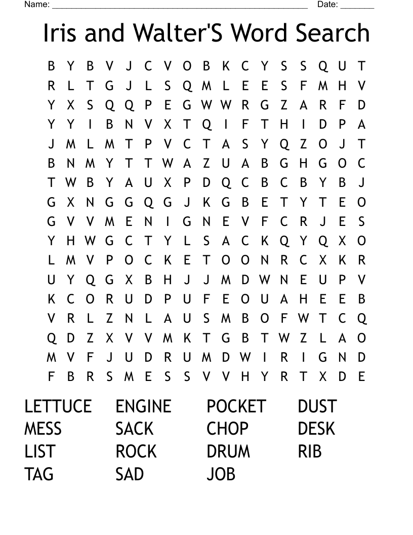 Iris and Walter'S Word Search