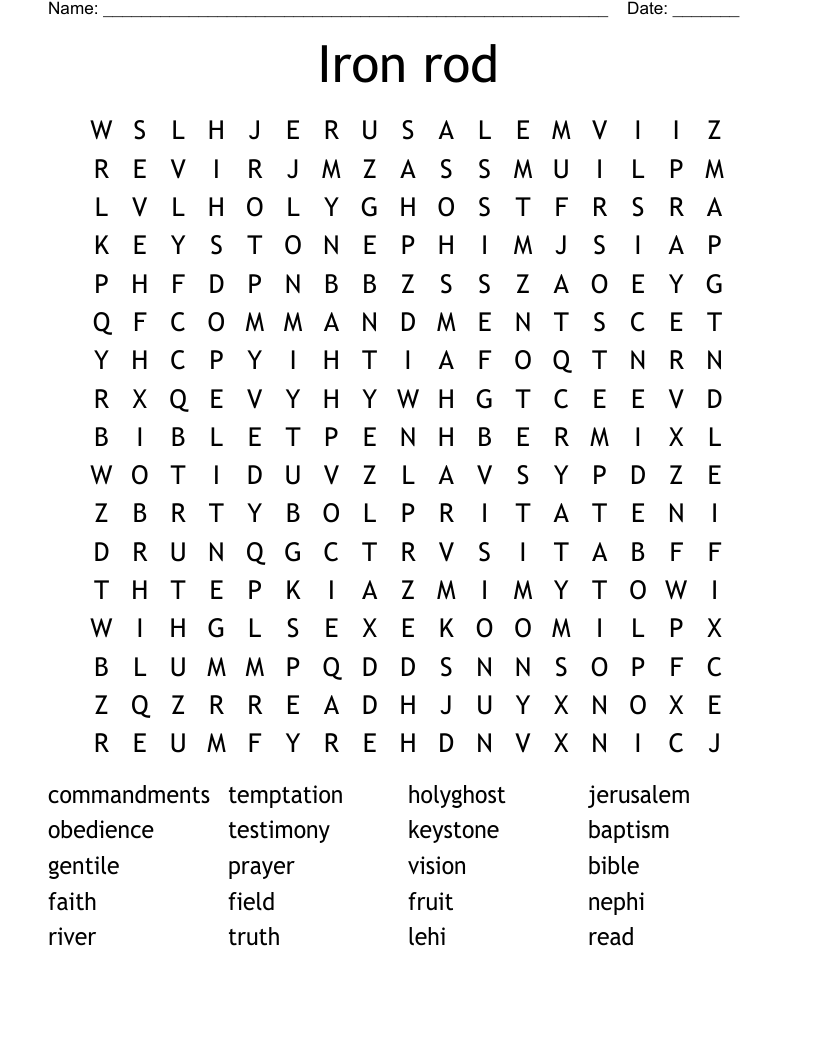 Iron rod Word Search