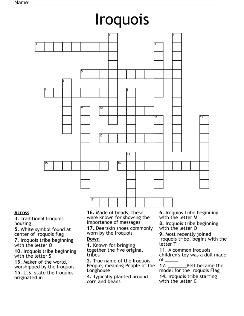 Iroquois Crossword