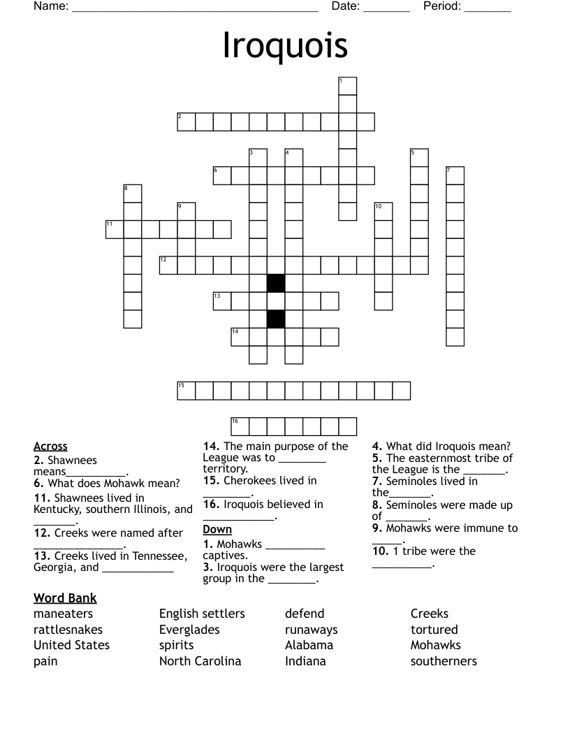 Iroquois Crossword