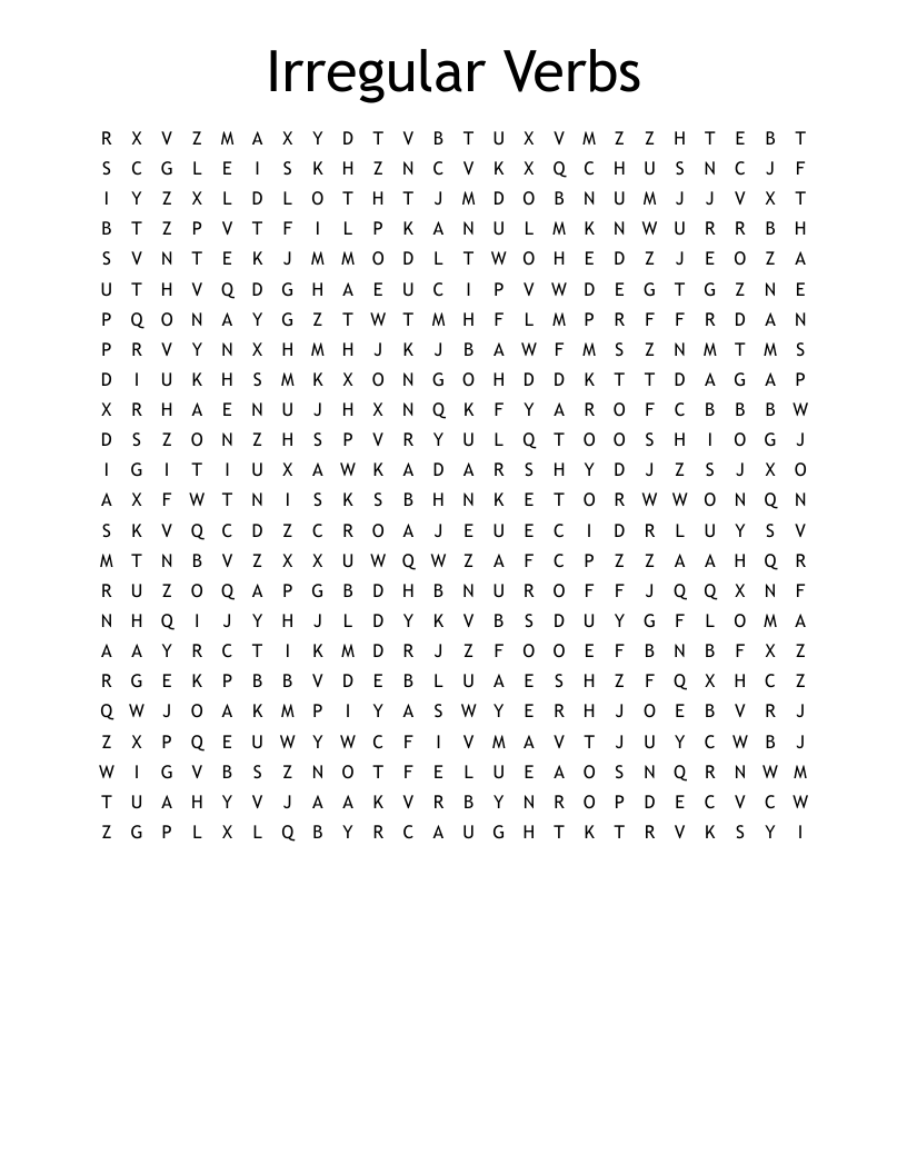 Irregular Verbs Word Search