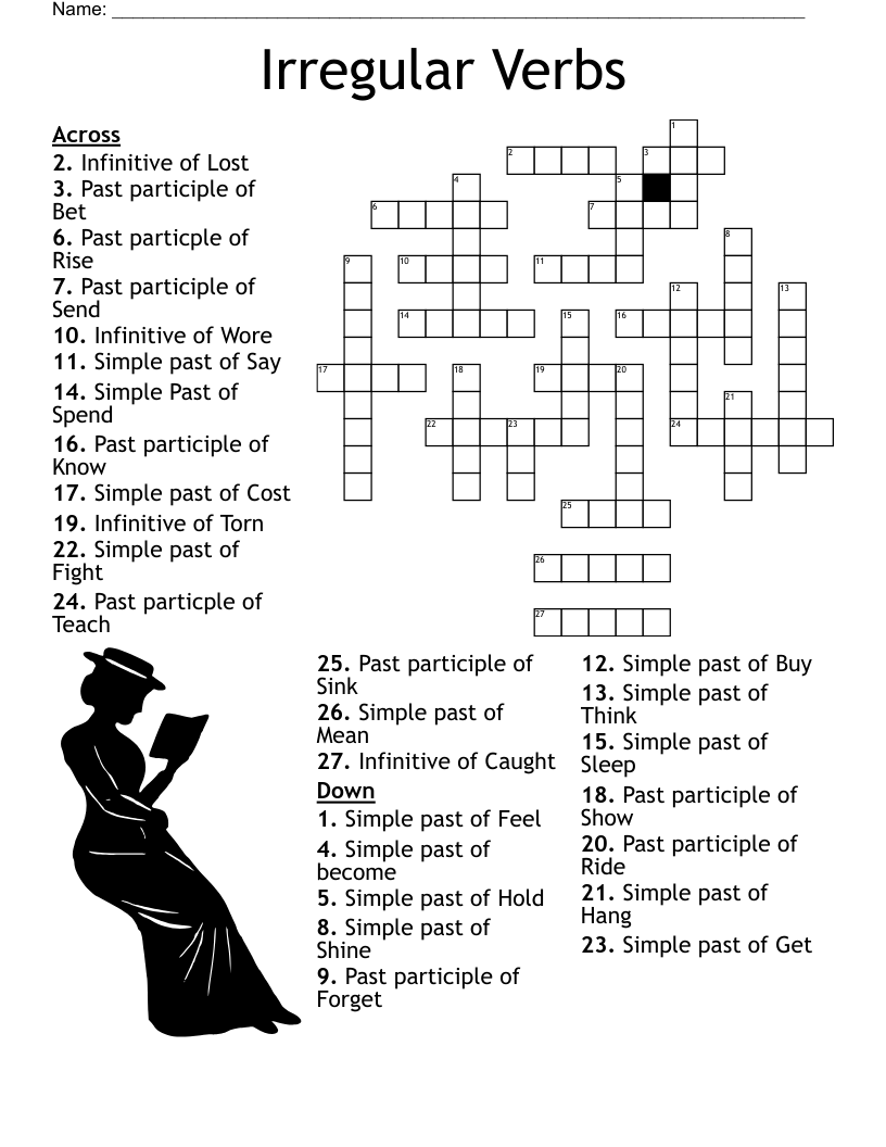 Irregular Verbs Crossword