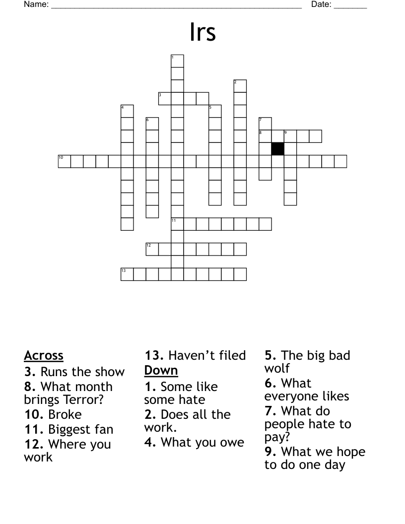 Irs Crossword