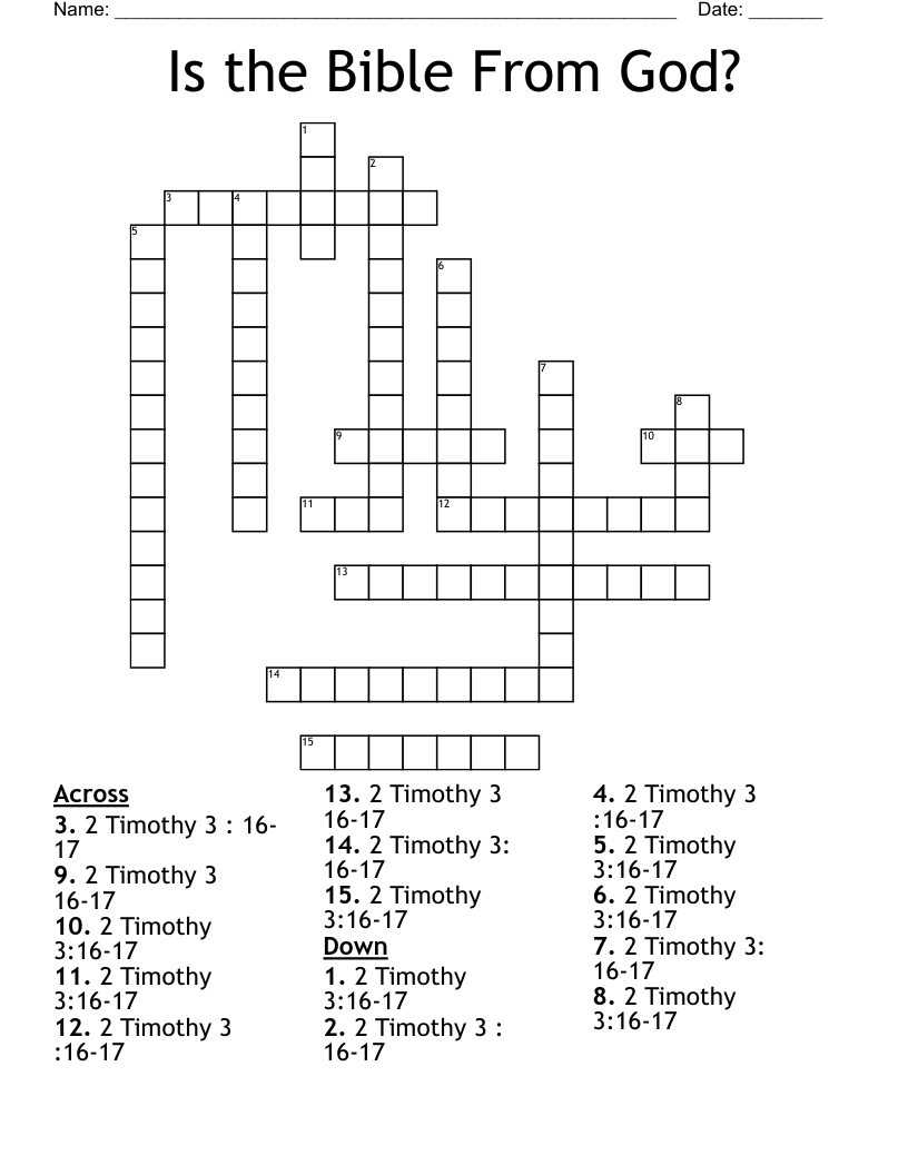 Is the Bible From God? Crossword