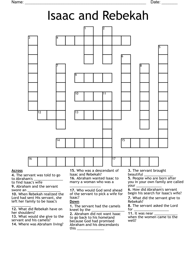 Isaac and Rebekah Crossword
