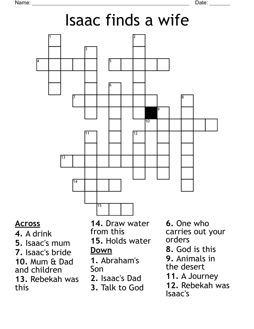 Isaac finds a wife Crossword