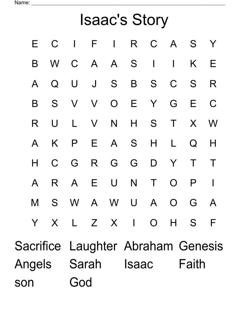 Isaac's Story Word Search