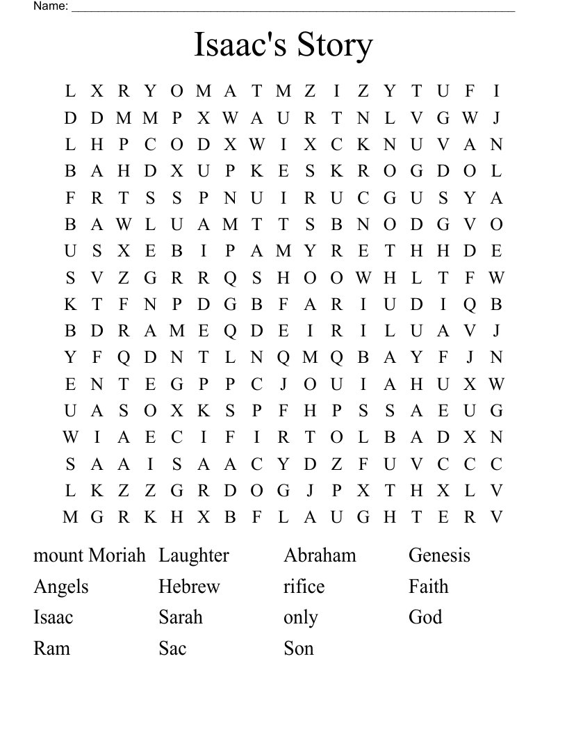 Isaac's Story Word Search