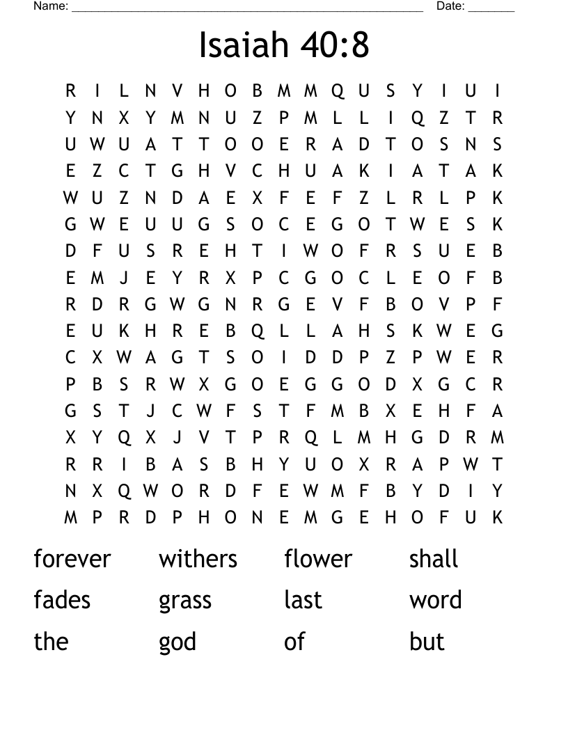 Isaiah 40:8 Word Search