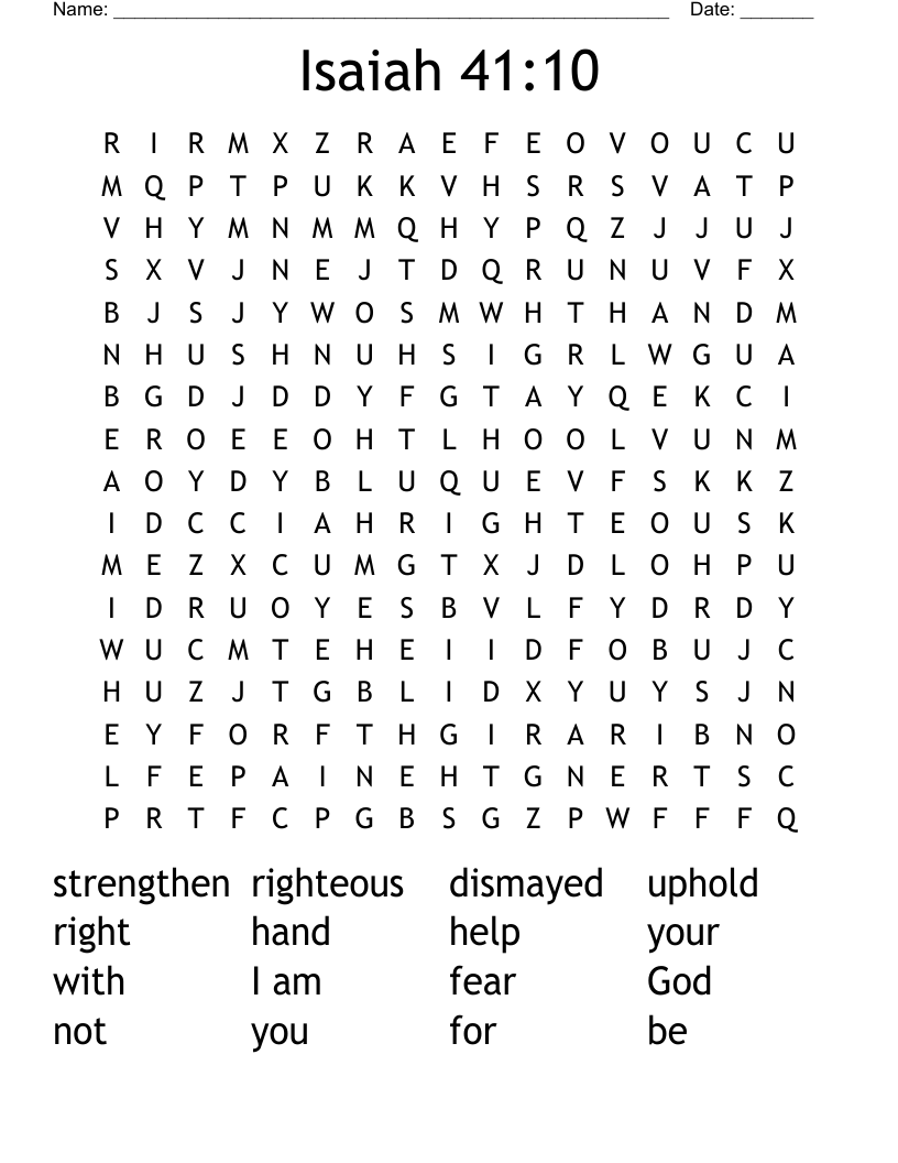 Isaiah 41:10 Word Search