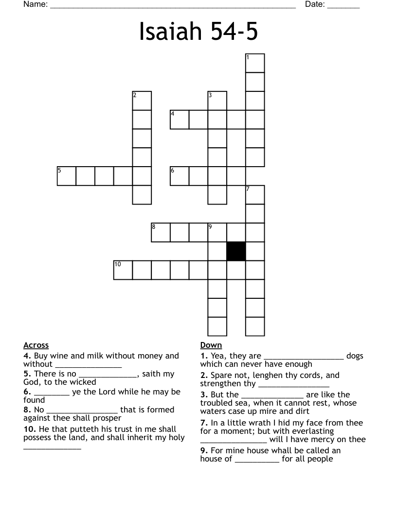 Isaiah 54-5 Crossword