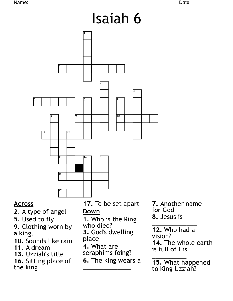 Isaiah 6 Crossword