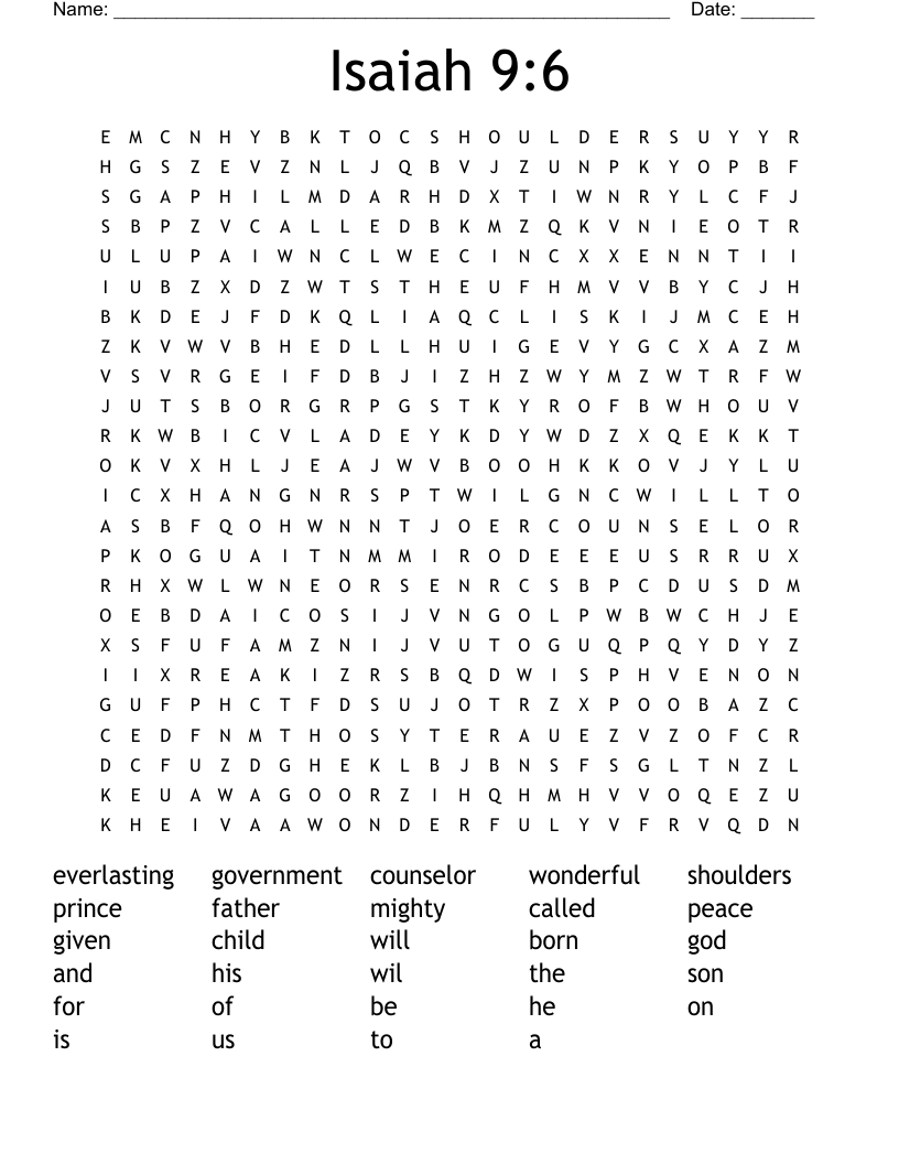 Isaiah 9:6 Word Search