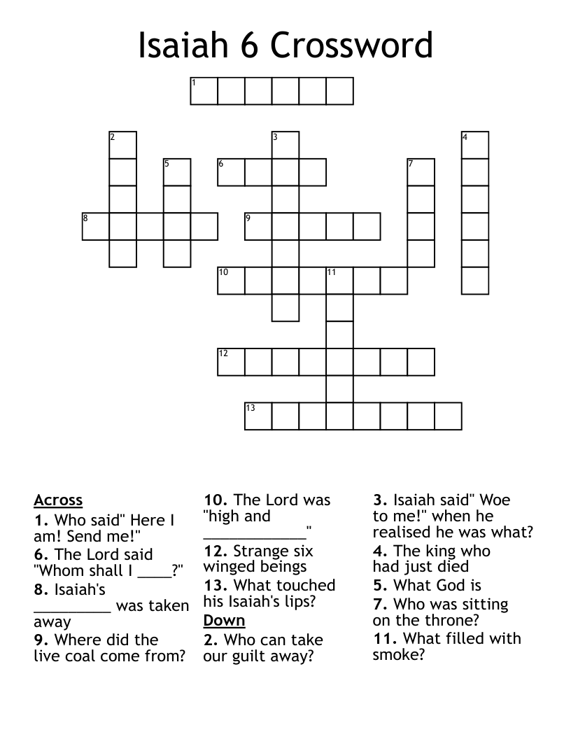 Isaiah  6 Crossword
