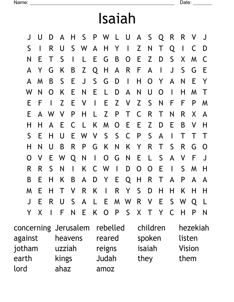 Isaiah  Word Search
