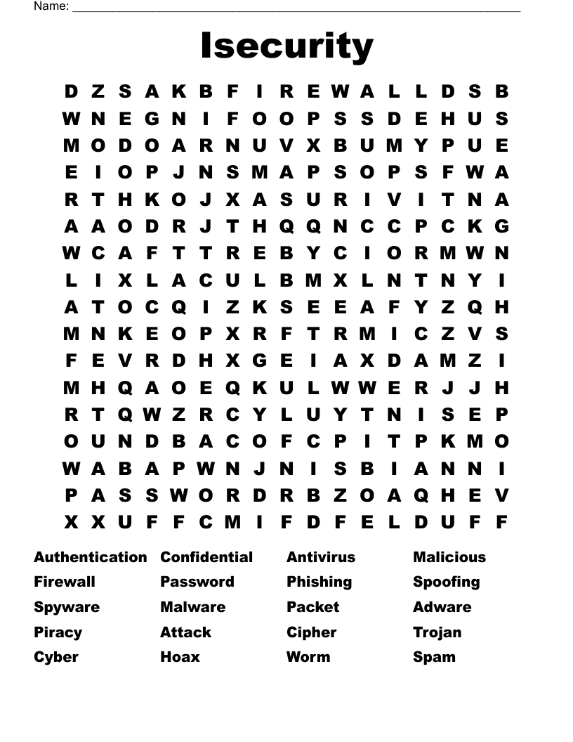 Isecurity  Word Search
