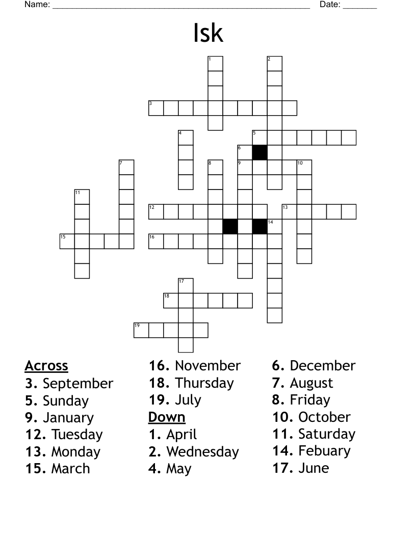 Isk Crossword