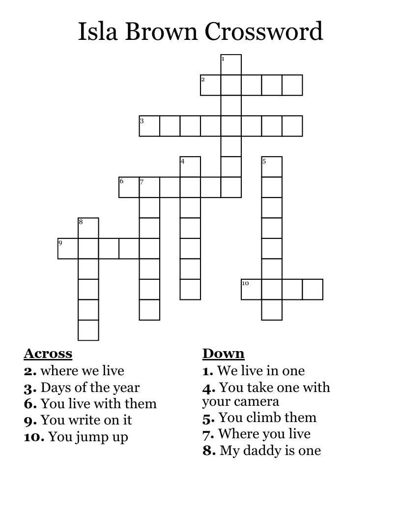 Isla Brown Crossword