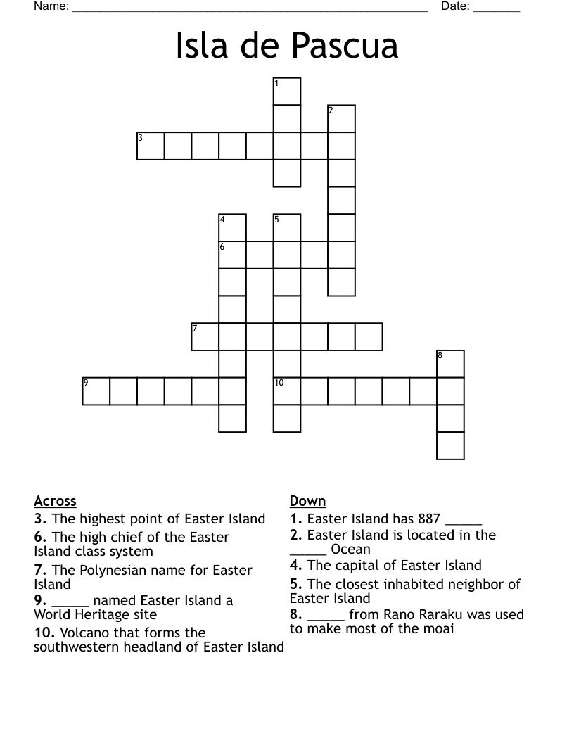 Isla de Pascua Crossword