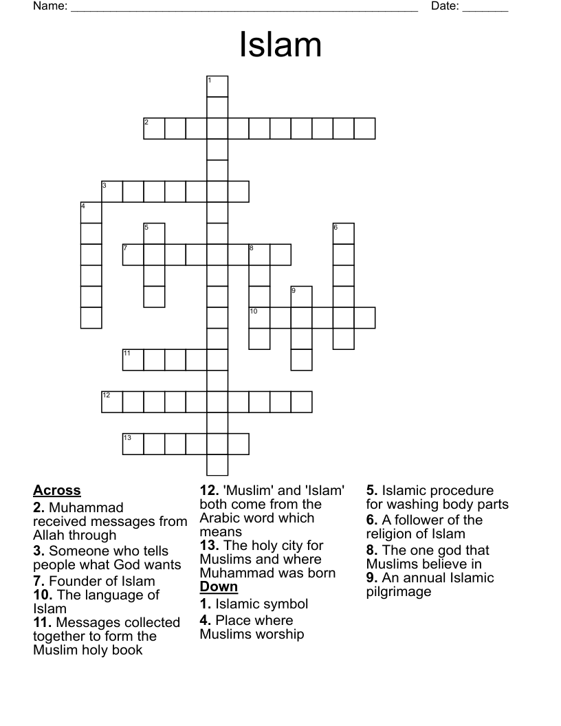 Islam Crossword
