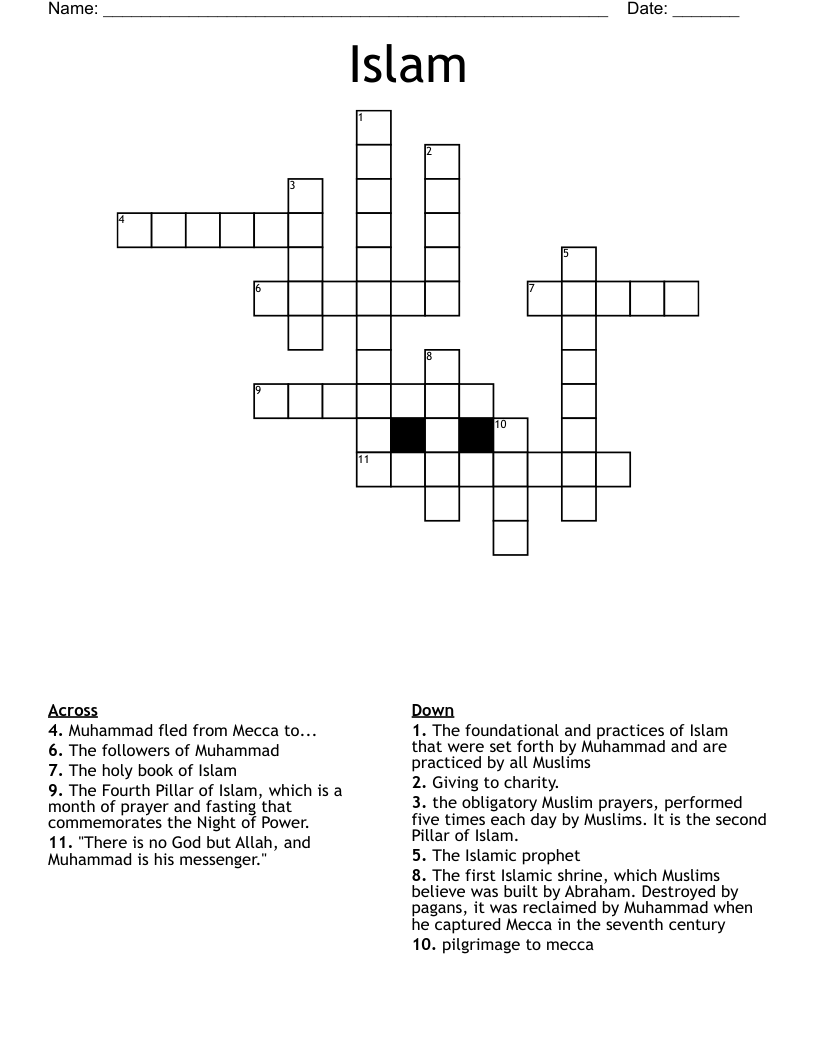 Islam Crossword