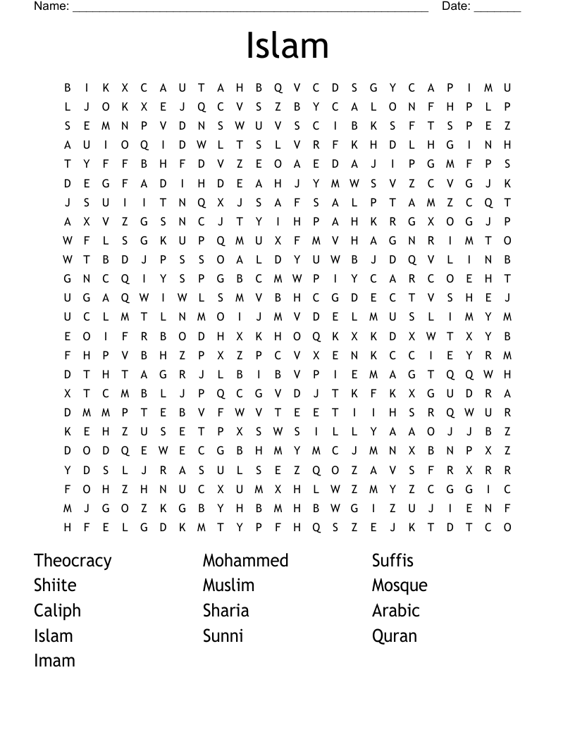Islam Word Search