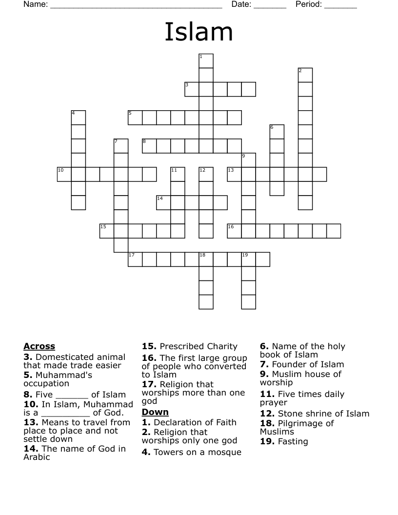 Islam Crossword