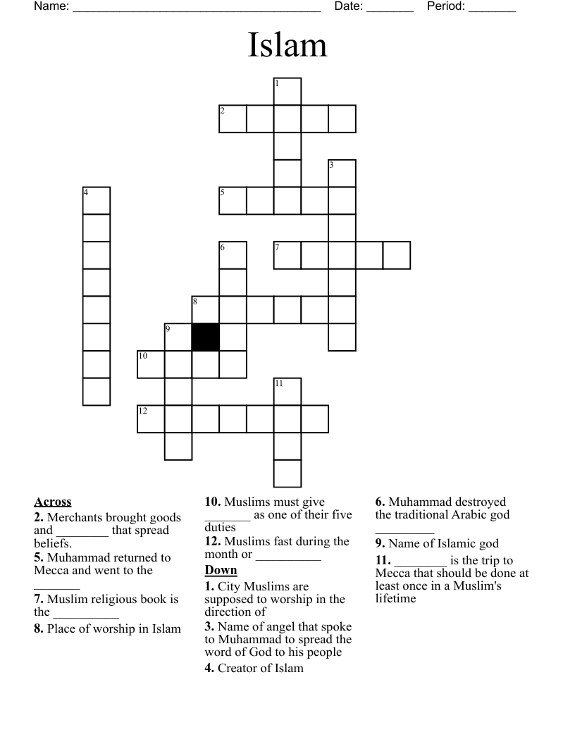 Islam Crossword